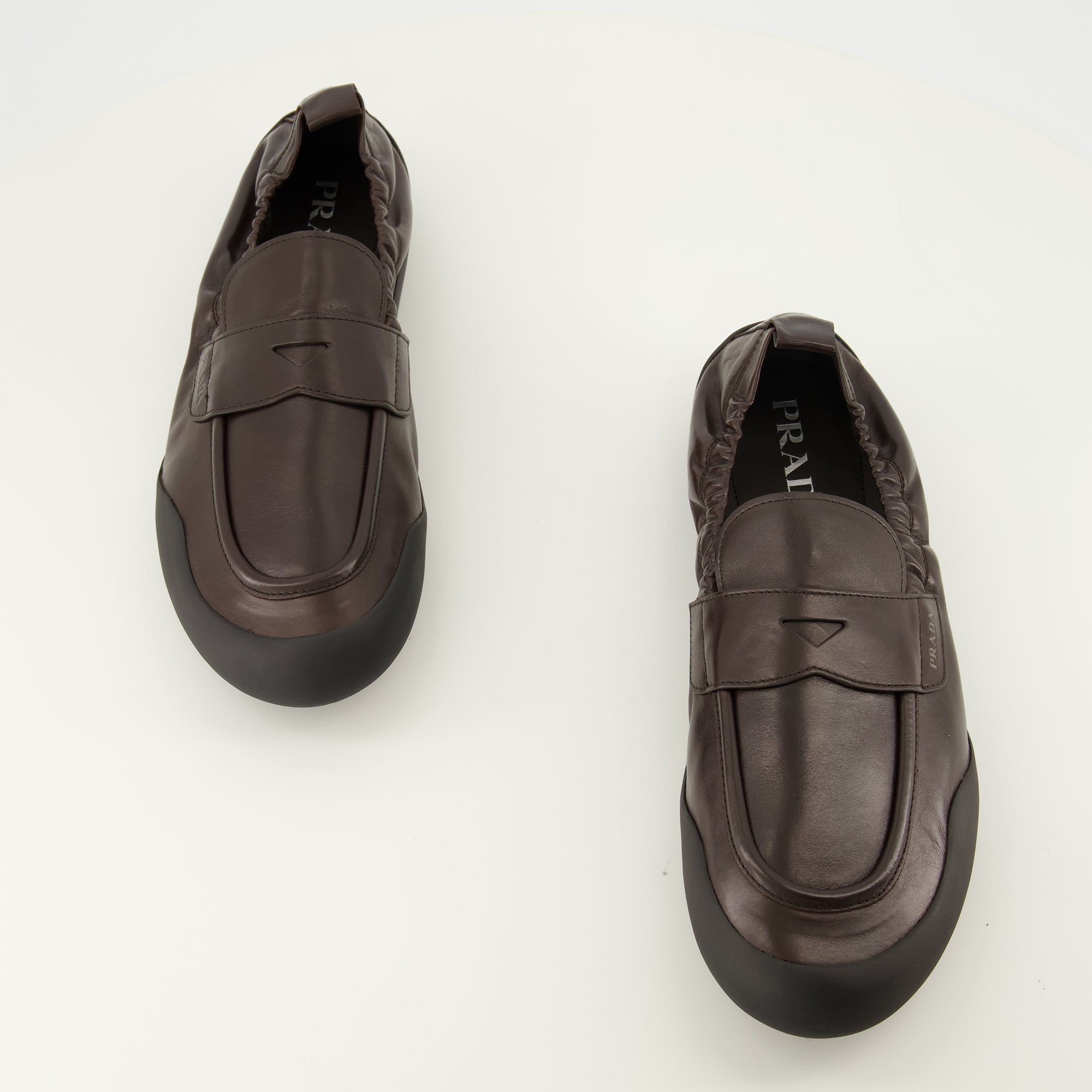 Mocassins Mocassins de Couro Castanho Speedrock Prada Marron Homme