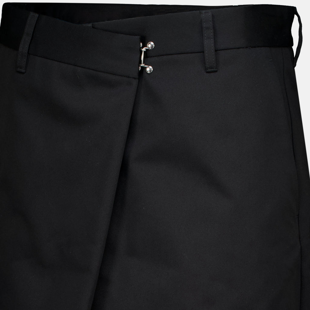 Shorts Calções Envolventes de Algodão Pretos Maison Margiela Noir Femme