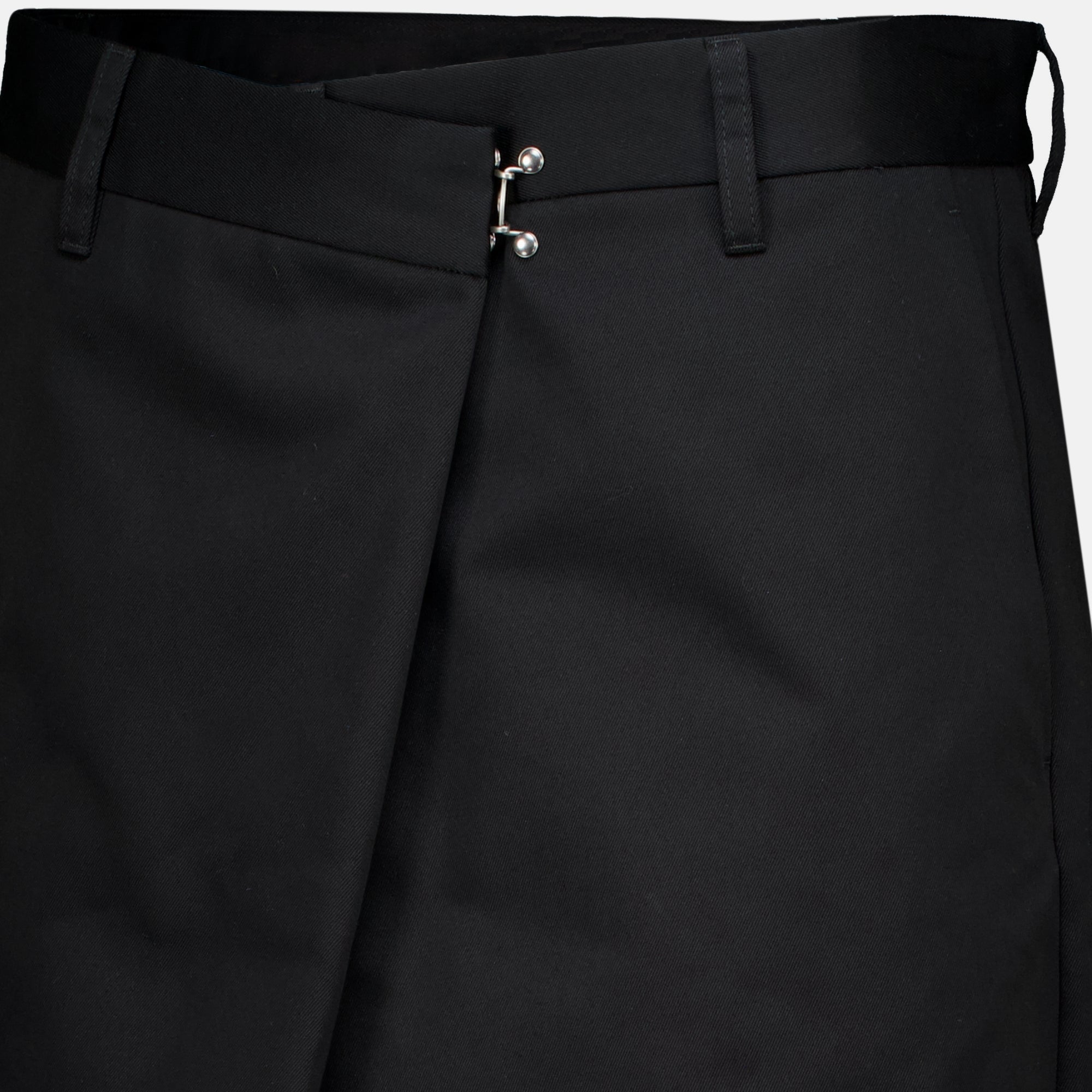 Shorts Calções Envolventes de Algodão Pretos Maison Margiela Noir Femme