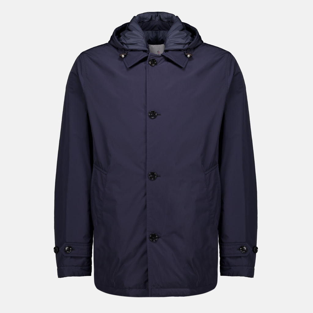Manteaux エヴリン ネイビーブルー キルティングパーカ Moncler Bleu foncé Homme