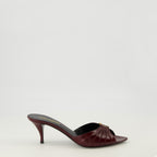 Image de l'article Mules à talons Babylone bordeaux de la marque Saint Laurent pour Femme - Saison Printemps-Été 2026 - Vue latérale droite