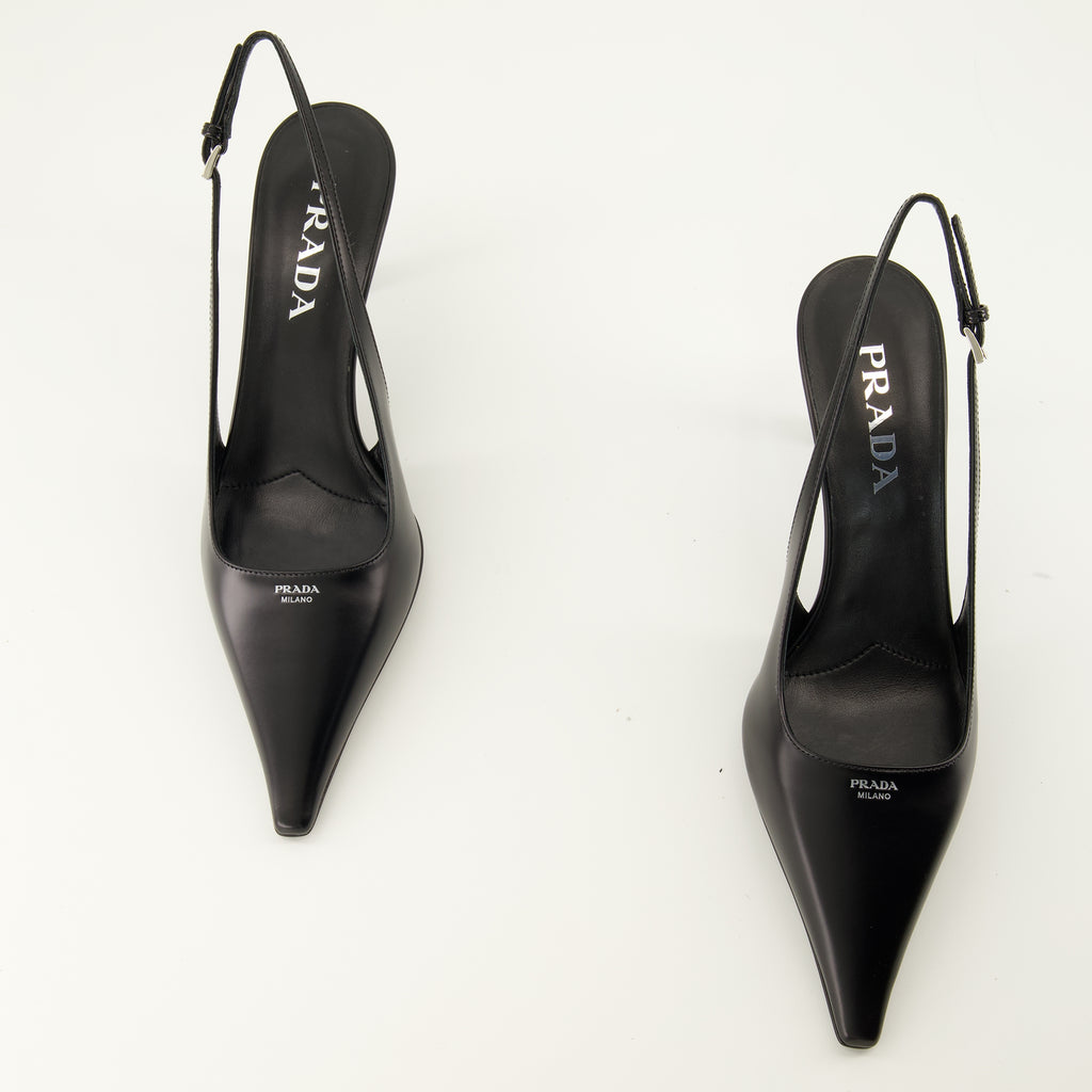 Escarpins Schwarze Lackleder-Pumps Prada Noir Femme