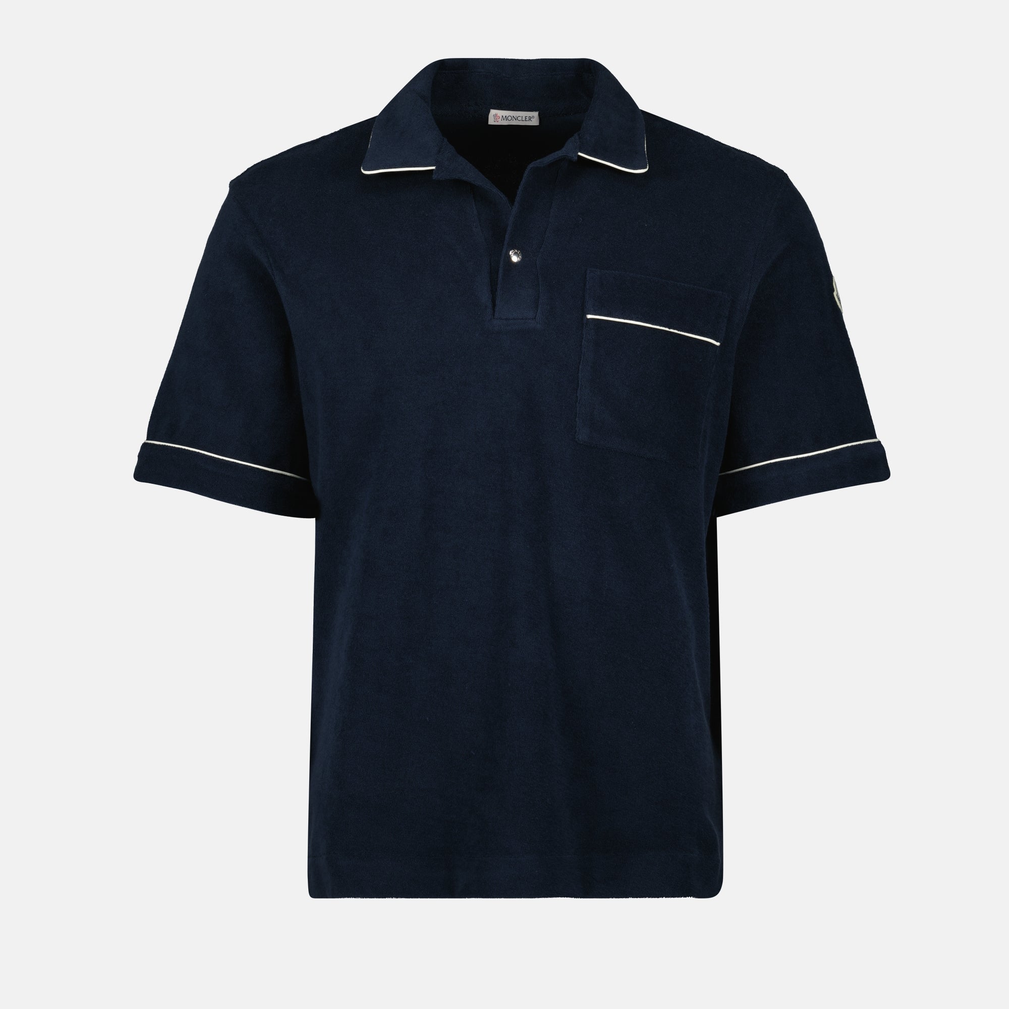 Polos Polo en coton éponge Moncler Bleu foncé Homme
