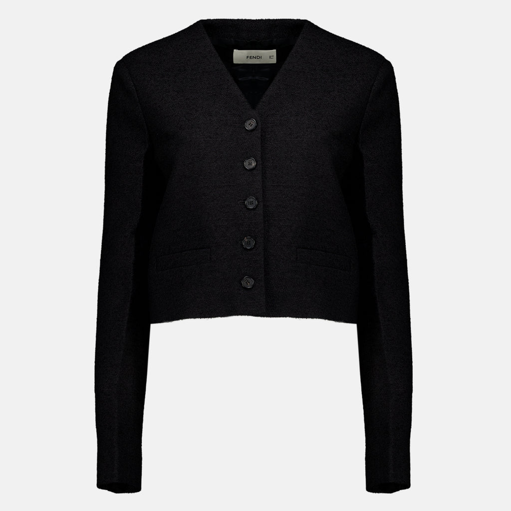 Vestes Veste en laine bouclée Fendi Noir Femme