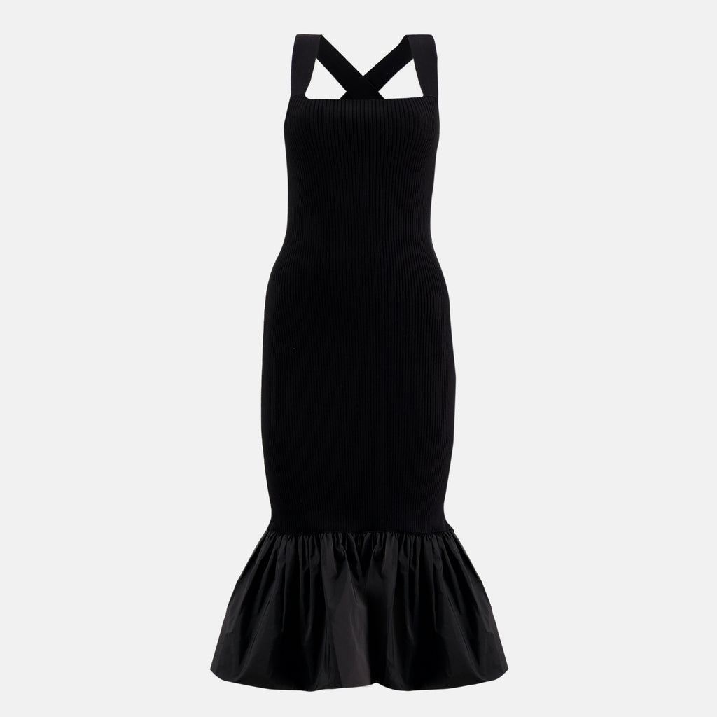 Image de l'article Robe noir côtelé de la marque Patou pour Femme - Saison Printemps-Été 2026 - Vue de Face