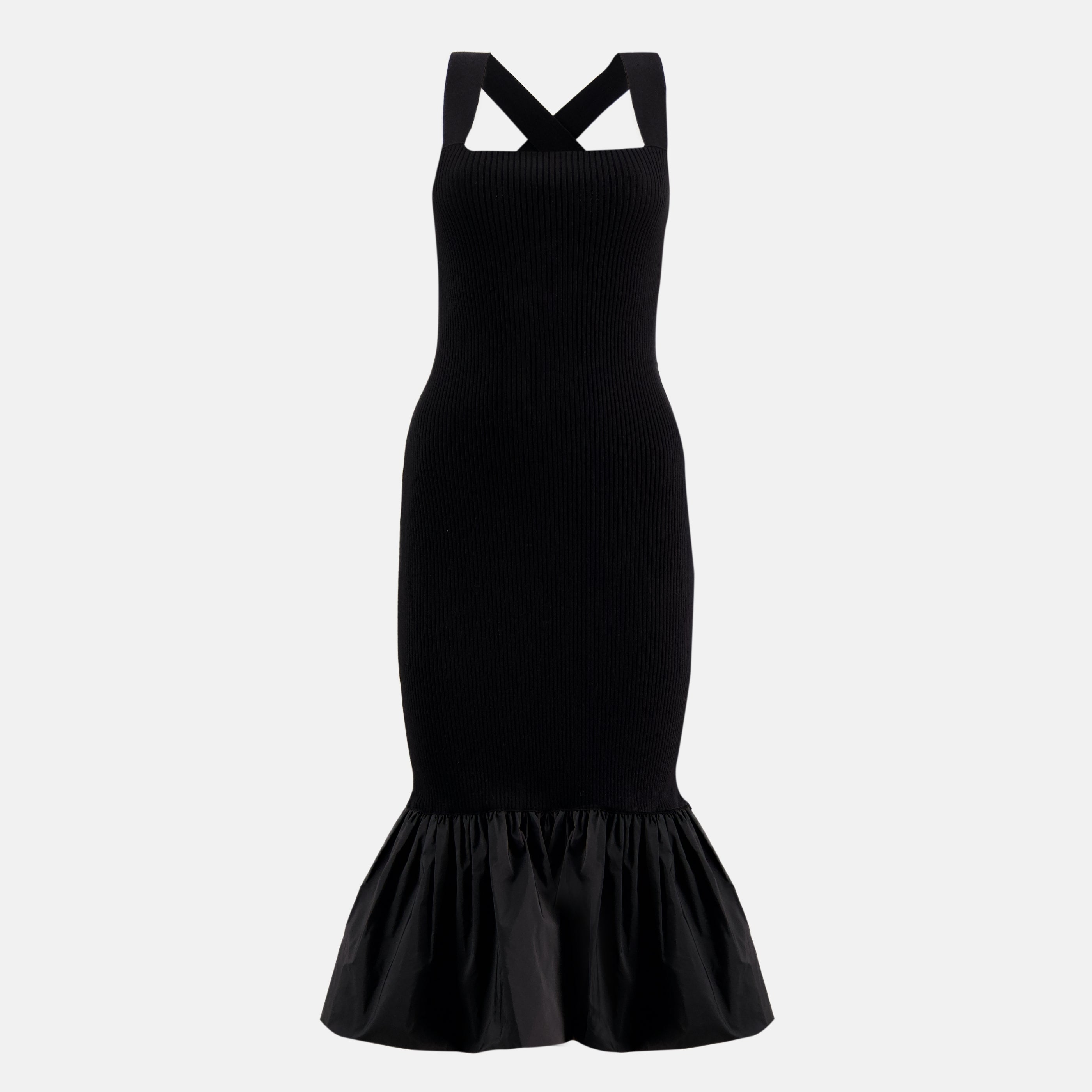 Image de l'article Robe noir côtelé de la marque Patou pour Femme - Saison Printemps-Été 2026 - Vue de Face