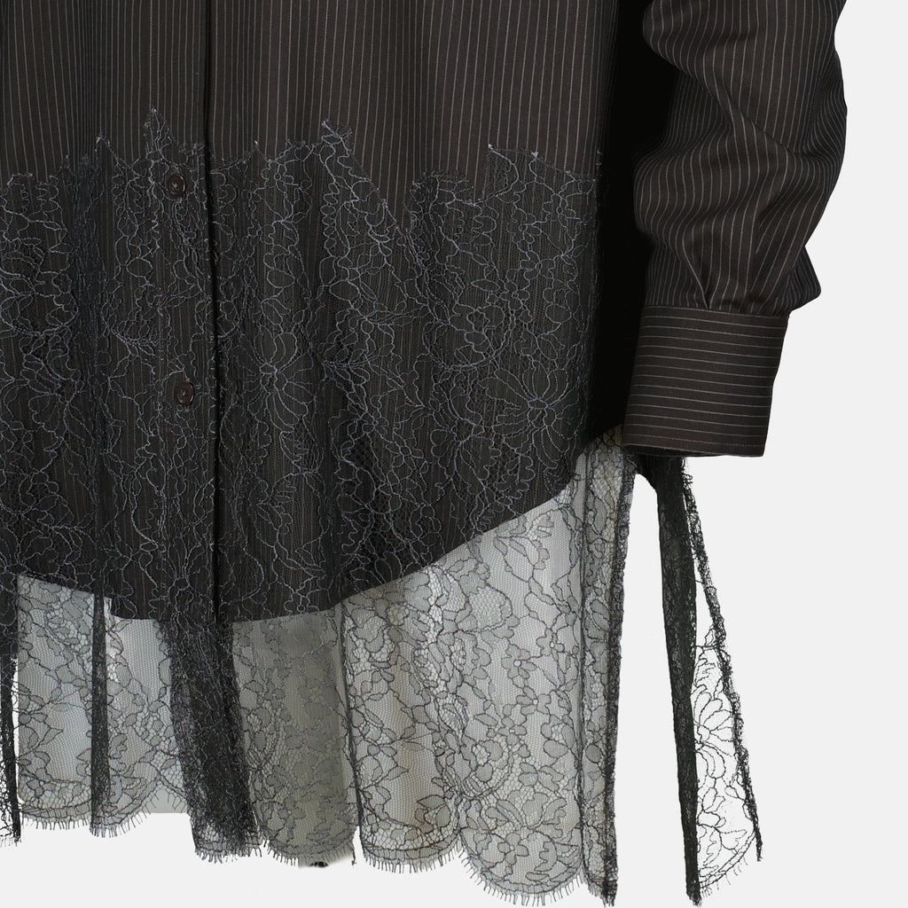 Image de l'article Chemise en laine et dentelle de la marque Fendi pour Homme - Saison Automne-Hiver 2025 - Vue détaillée_2