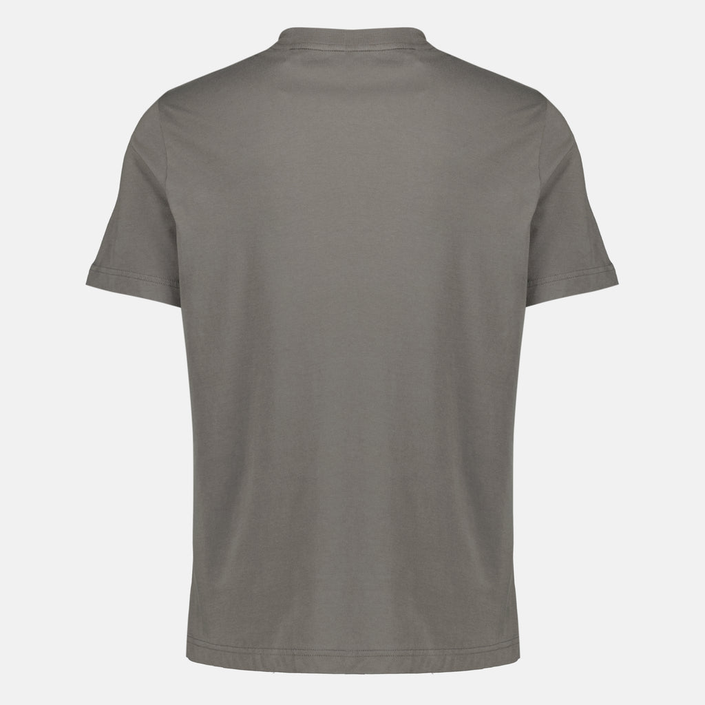 T-shirts Camiseta de Algodão Cinza com Logo Tricolor Moncler Gris Homme