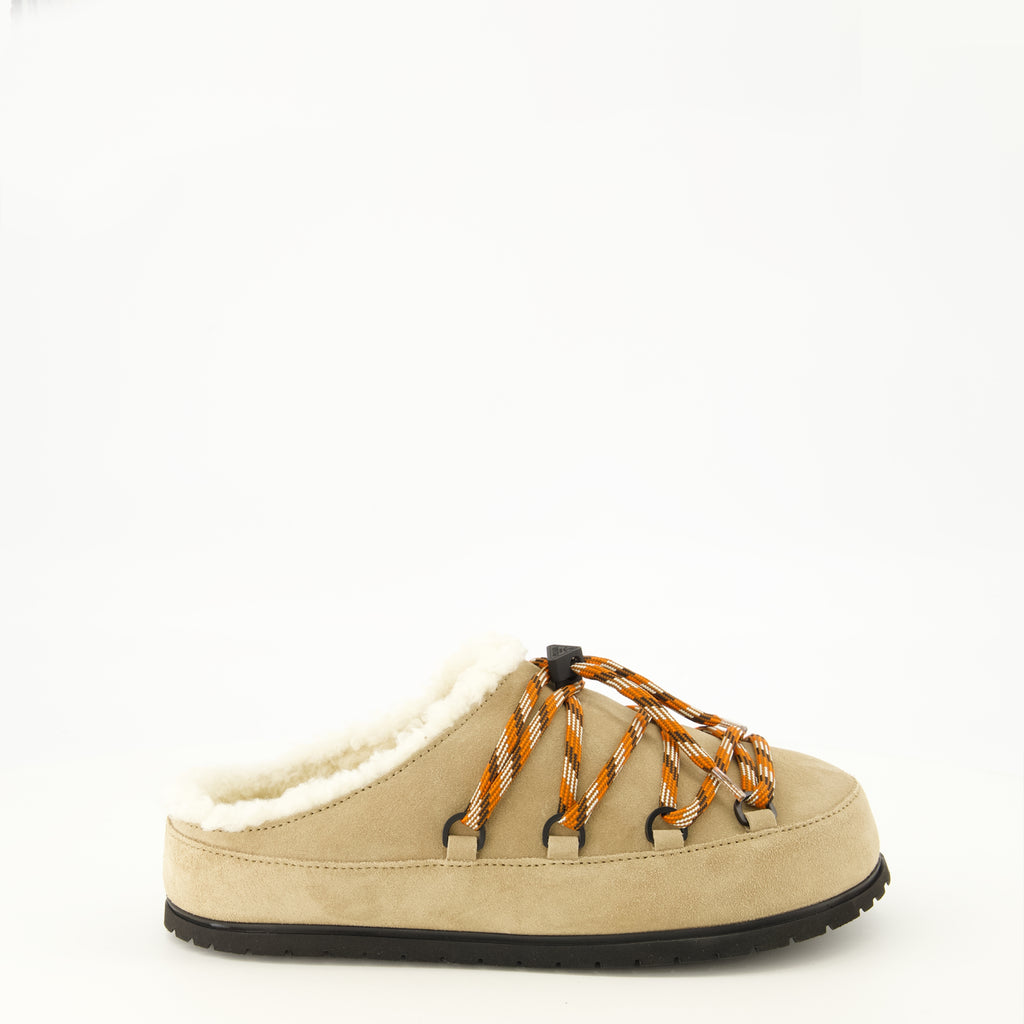 Chaussures ouvertes Mules de Pêlo Beijes Prada Beige Femme
