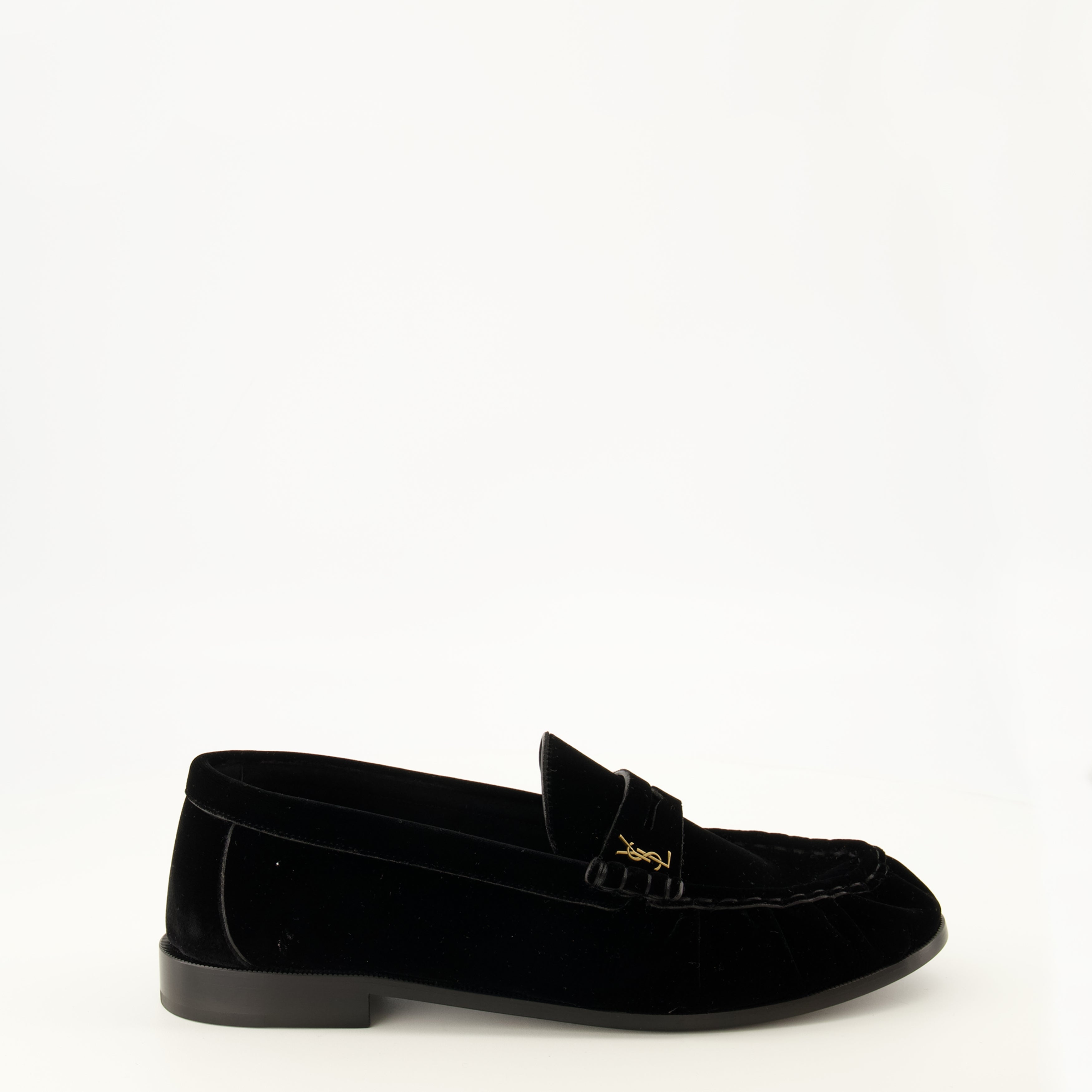 Mocassins Mocassino in Velluto Nero Saint Laurent Noir Homme