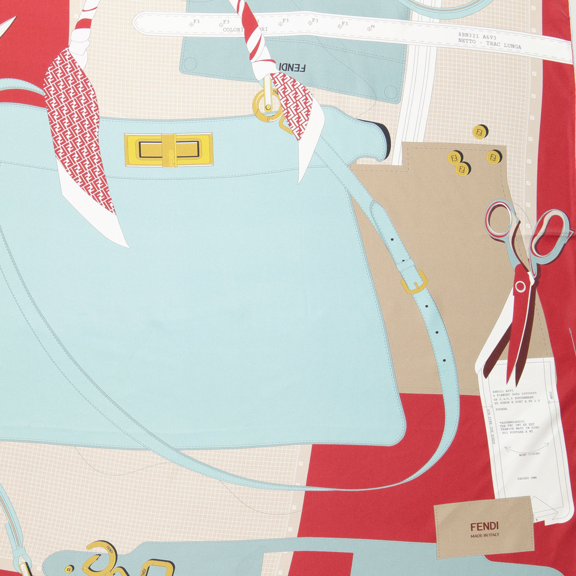 Écharpes, foulards et gants Foulard en soie Fendi Bleu Femme