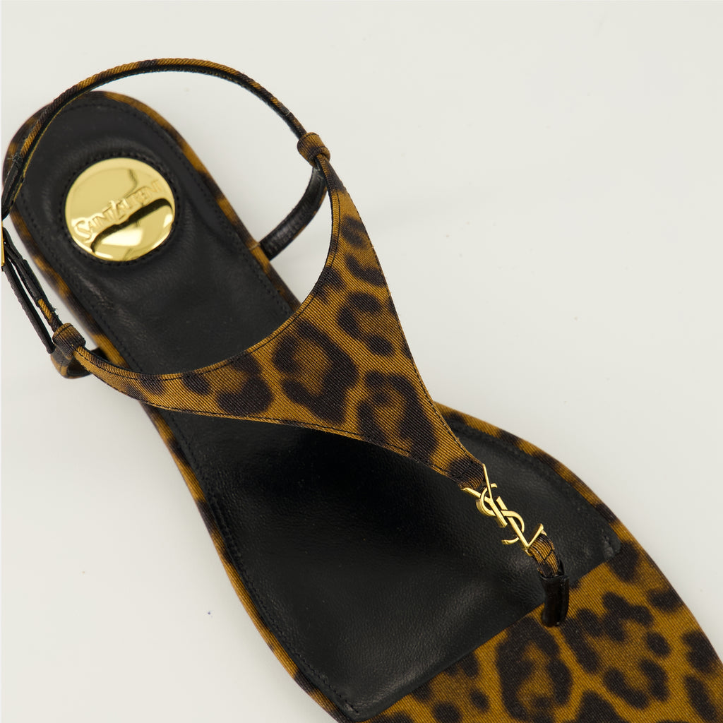 Bild der Saint Laurent Damen Sandalen Cassandra Leopard - Frühjahr-Sommer 2026 - Detaillierte Draufsicht