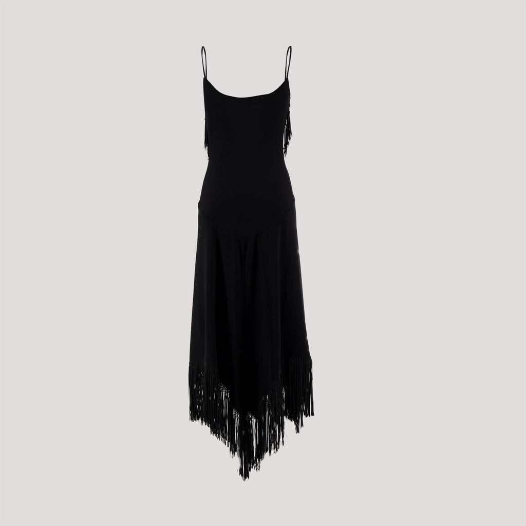 Robes Robe longue à franges Rabanne Noir Femme