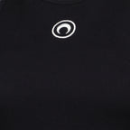Tops Canotta Nera Moon in Cotone Marine Serre Noir Femme