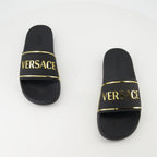 Sapatos abertos Claquettes à logo Versace Preto Homme