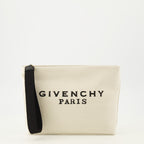 Immagine della pochette beige in tela del marchio Givenchy per donna - Stagione Autunno-Inverno 2025 - Vista frontale