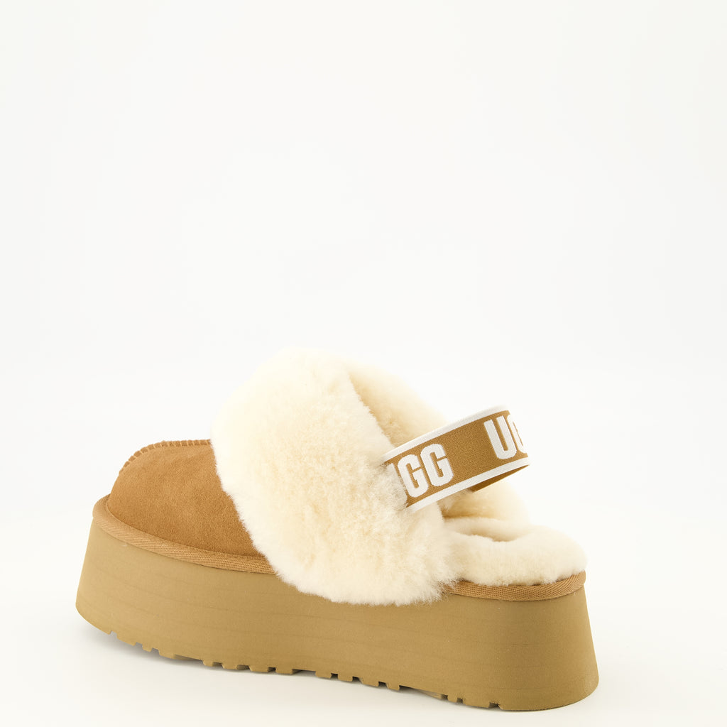 Chaussures ouvertes Funkette Braune Hausschuhe Ugg Marron Femme