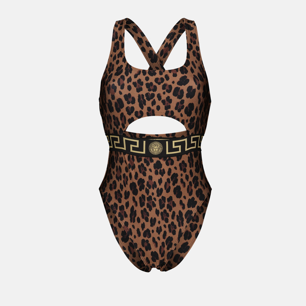 Beachwear Maillot de bain une pièce léopard Versace Marron Femme
