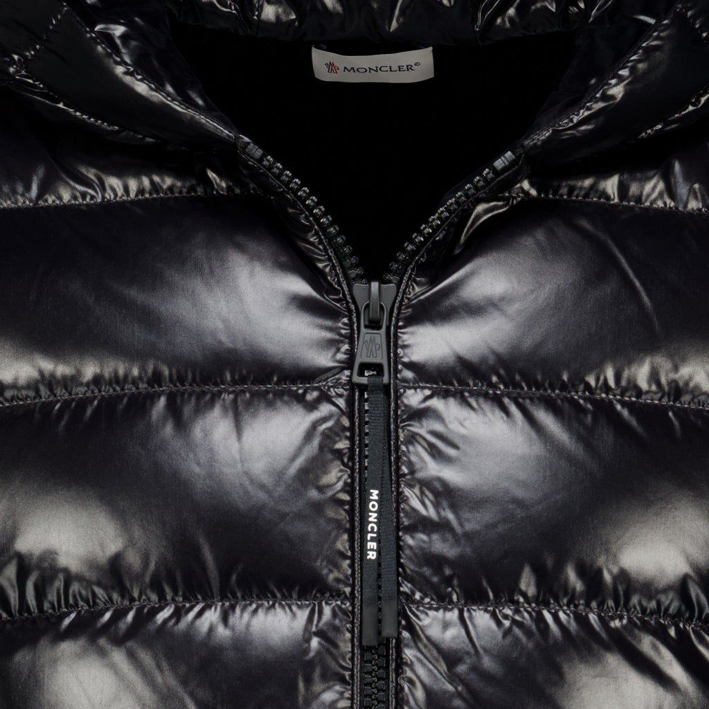 Maille Two-tone black wool and cashmere jacket Moncler Noir Homme