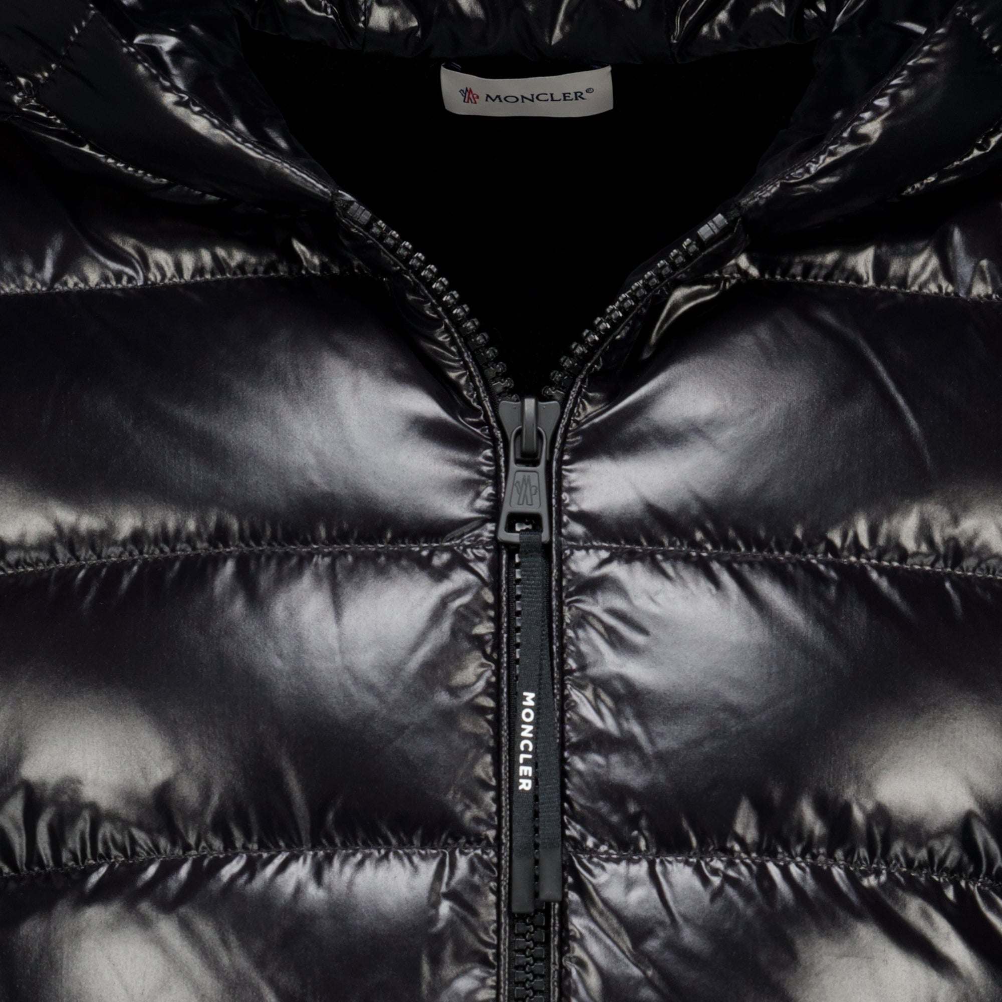 Maille Two-tone black wool and cashmere jacket Moncler Noir Homme