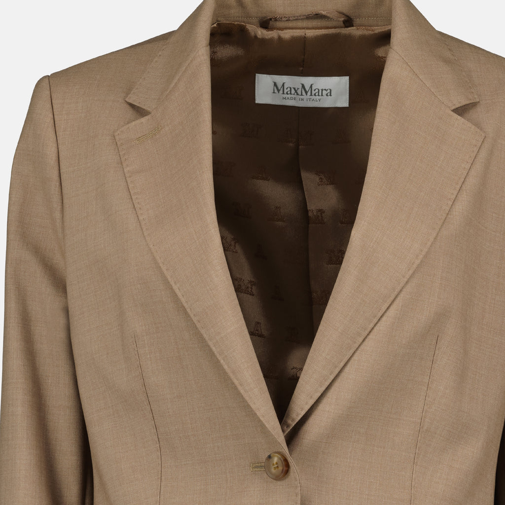 Imagem do blazer de lã castanho da marca Max Mara para Mulheres - Temporada Primavera-Verão 2026 - Vista Detalhada_1