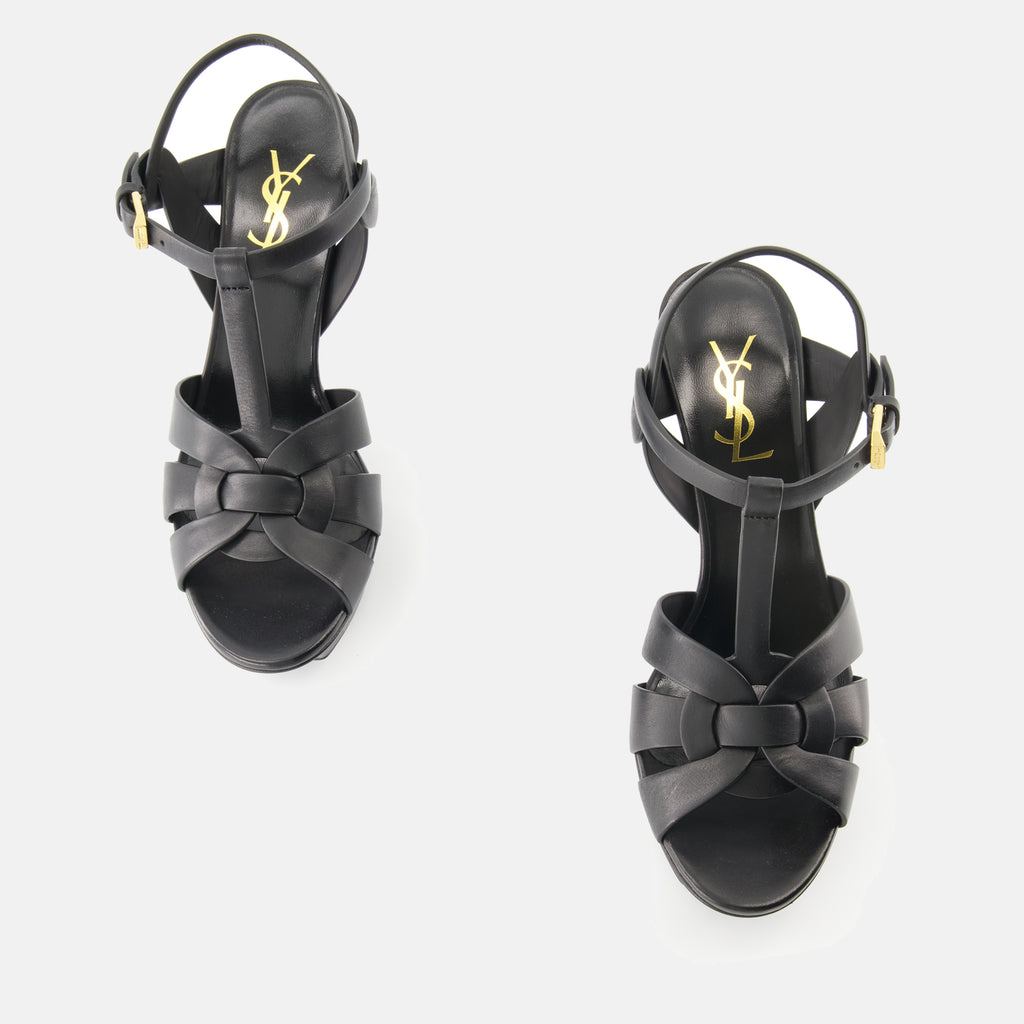 Chaussures ouvertes Sandales à talons Tribute Saint Laurent Noir Femme