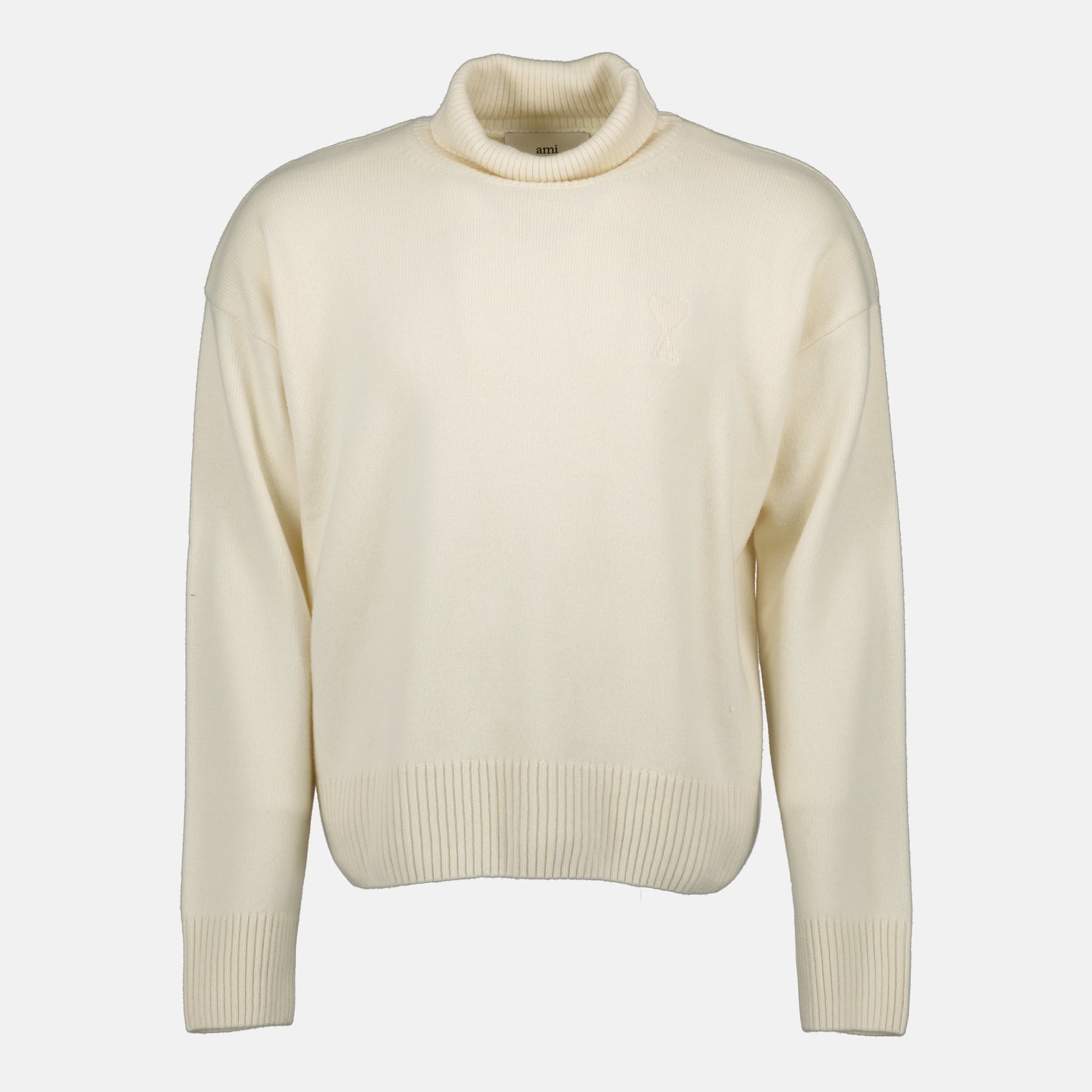 Immagine dell'articolo maglione a collo alto Ami cuore del marchio Ami PARIS per Unisex - Stagione Autunno-Inverno 2025 - Vista frontale