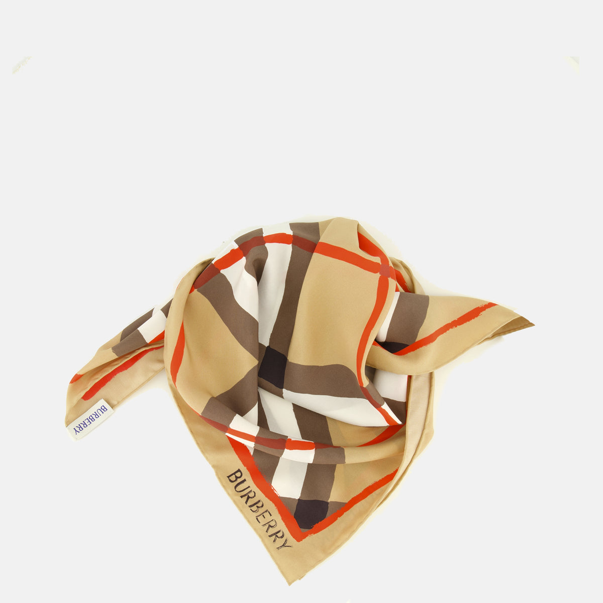 Écharpes, foulards et gants Foulard Argyle beige à carreaux Burberry Marron Unisexe