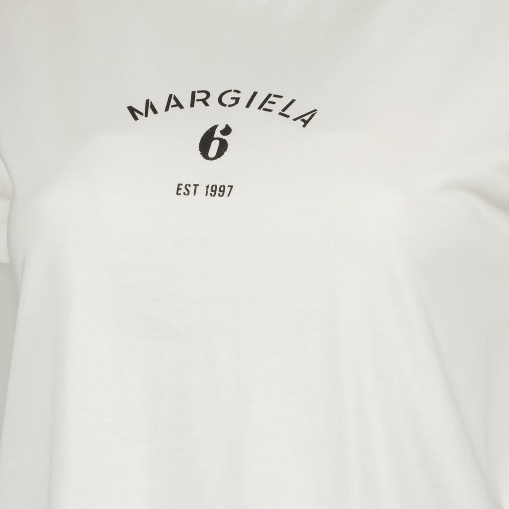 T-shirts ホワイト シグネチャー コットン Tシャツ Mm6 Blanc Femme