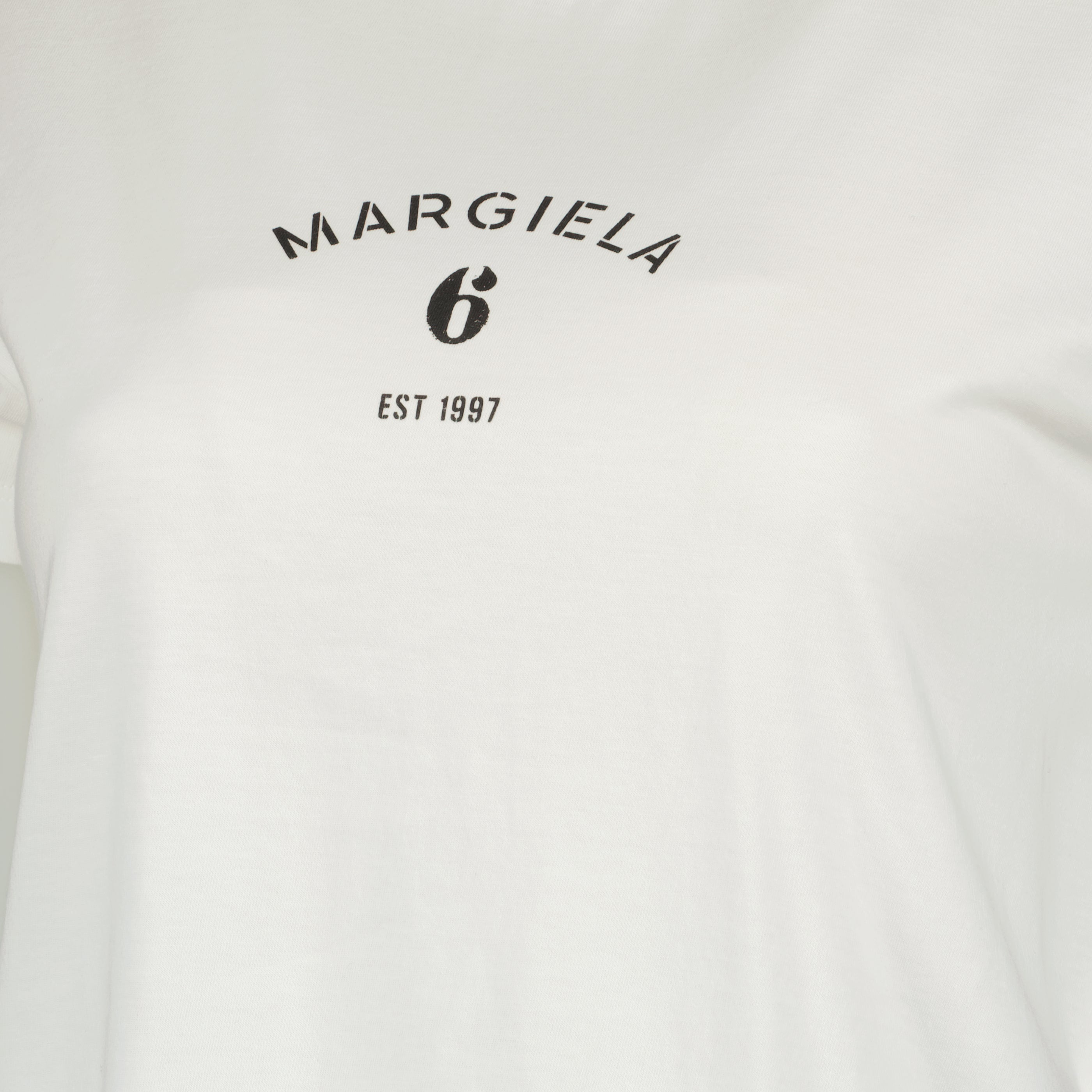 T-shirts ホワイト シグネチャー コットン Tシャツ Mm6 Blanc Femme