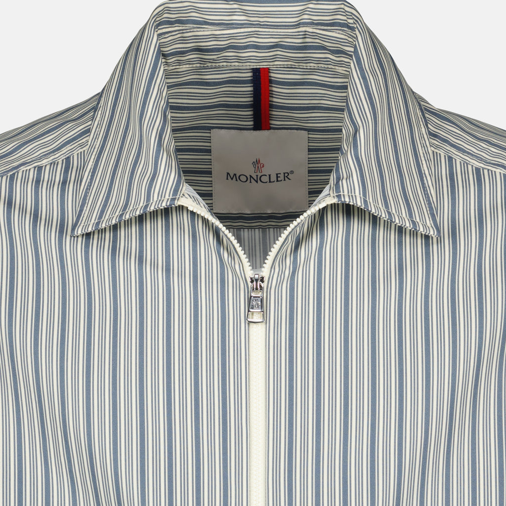 Vestes Casaco de Popeline às Riscas Havas Moncler Bleu Homme