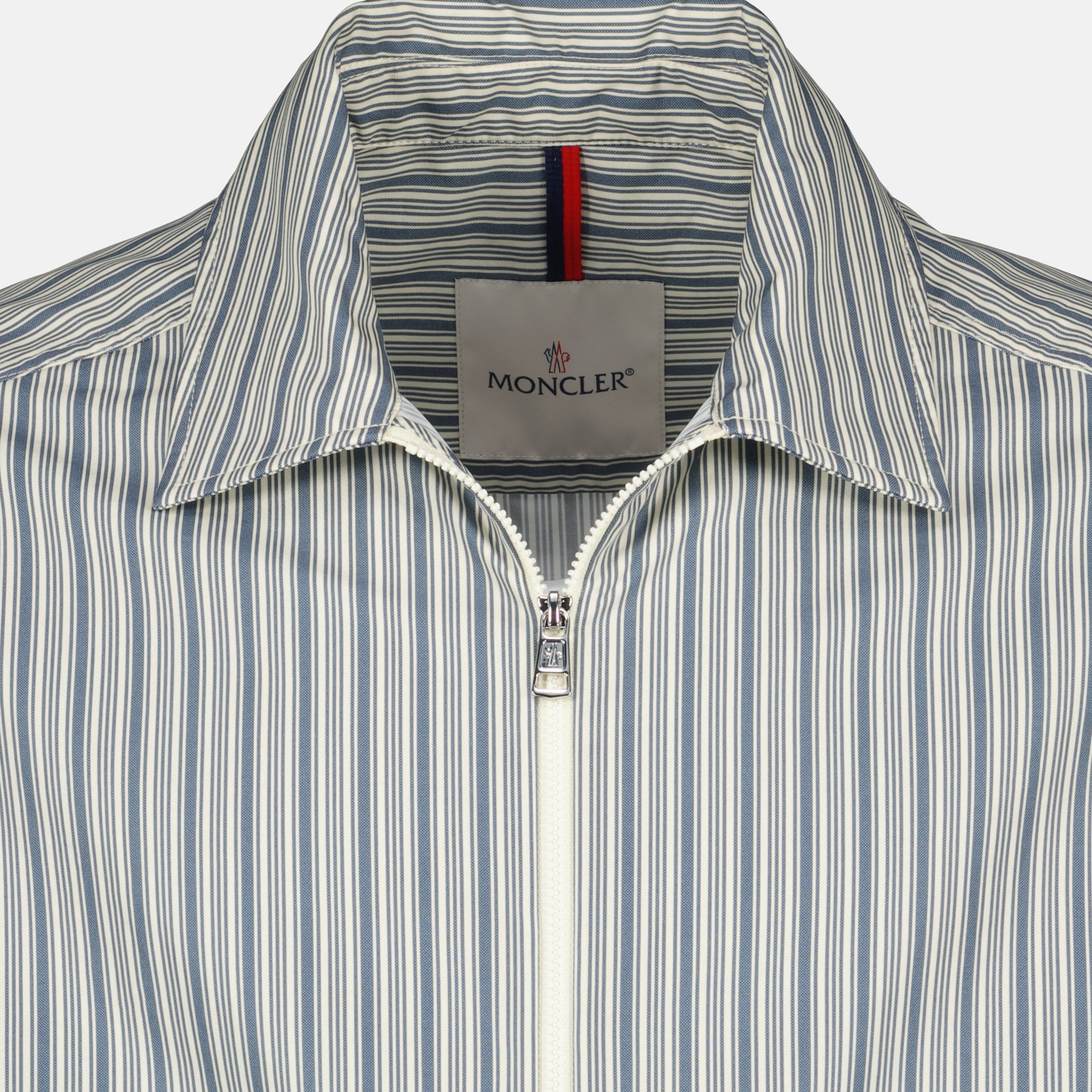 Vestes Casaco de Popeline às Riscas Havas Moncler Bleu Homme