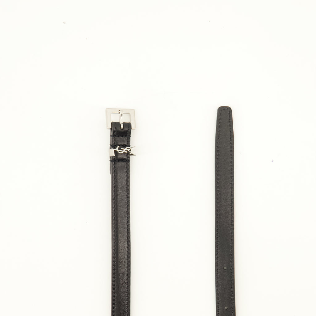 Ceintures Cinturón Slim Cassandre Negro Saint Laurent Noir Femme