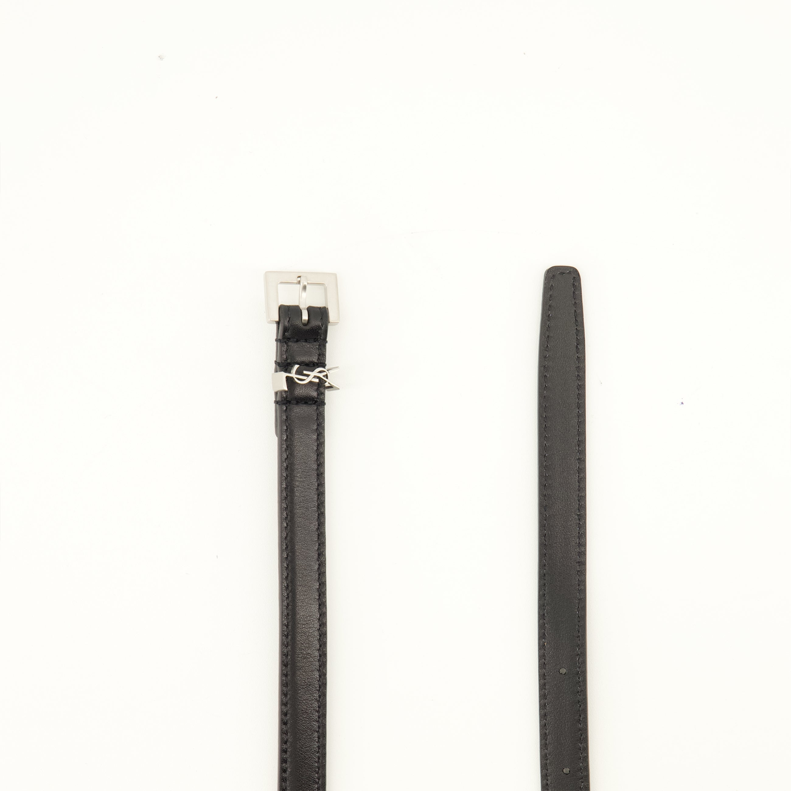 Ceintures Cassandre Slim Belt Black Saint Laurent Noir Femme
