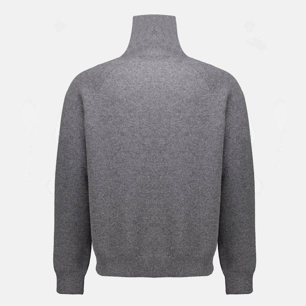 Maille Gray Wool and Cashmere Polo Prada Gris Homme
