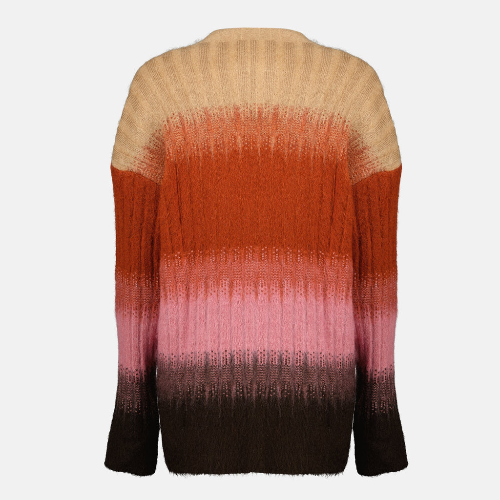 Imagem do cardigan em mohair e lã multicolorido da marca Fendi para Mulheres - Temporada Outono-Inverno 2025 - Vista Traseira