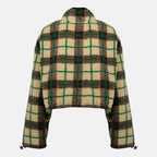 Image of the article Beige plaid fleece jacket from the brand Miu Miu for Women - Spring-Summer 2026 - Back View