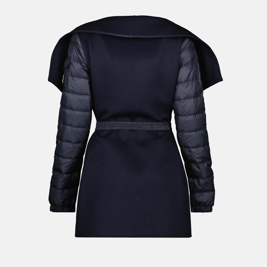 Vestes Cape en laine matelassée Moncler Bleu foncé Femme