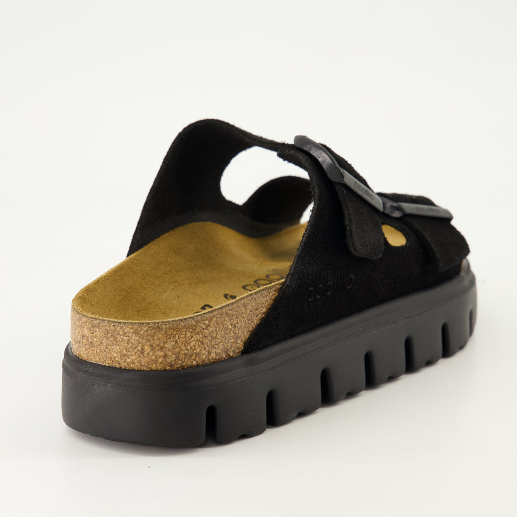 Zapatos abiertos Claquettes Arizona à plateforme Birkenstock Negro Femme