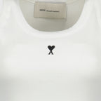 Imagen del top de tirantes blanco con corazón de la marca Ami PARIS para Mujer - Temporada Primavera-Verano 2026 - Vista Detallada 1