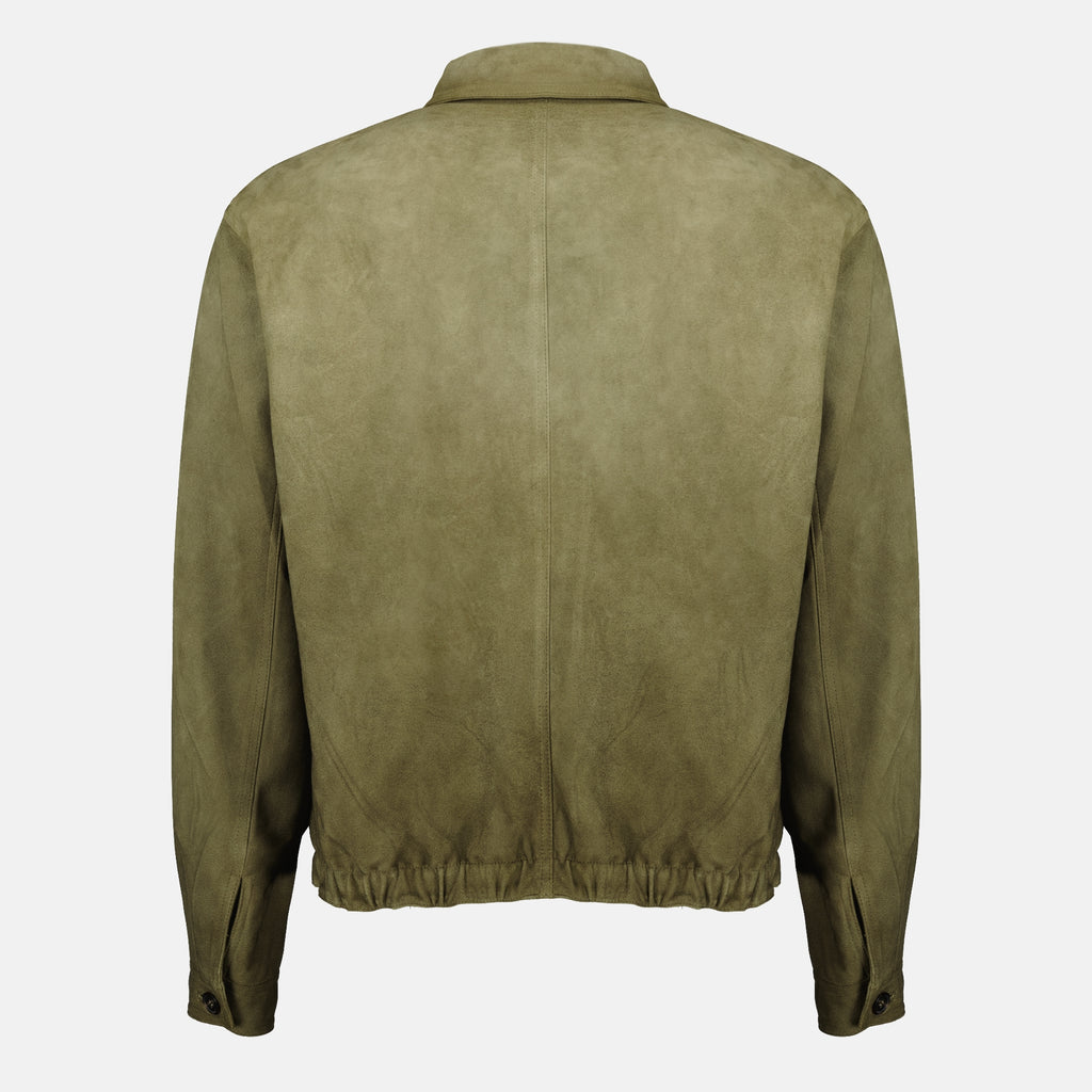 Manteaux Veste kaki en veau velours Prada Kaki Homme