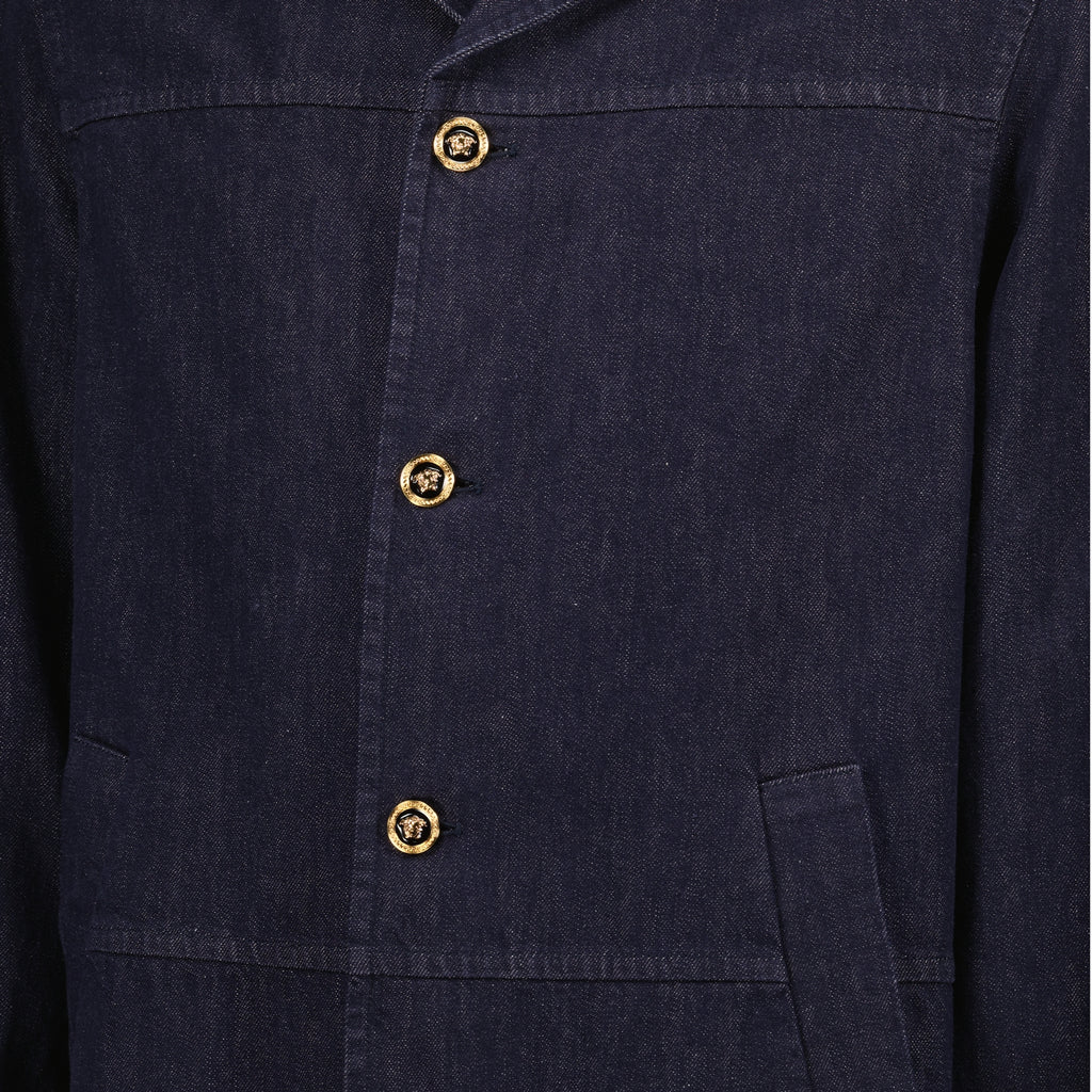 Vestes Manteau en jean brut Versace Bleu foncé Homme