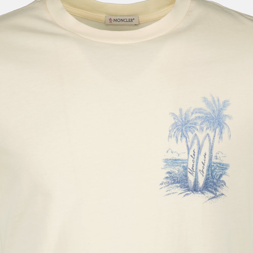 T-shirts T-Shirt Bege com Estampa Moncler Beige Homme