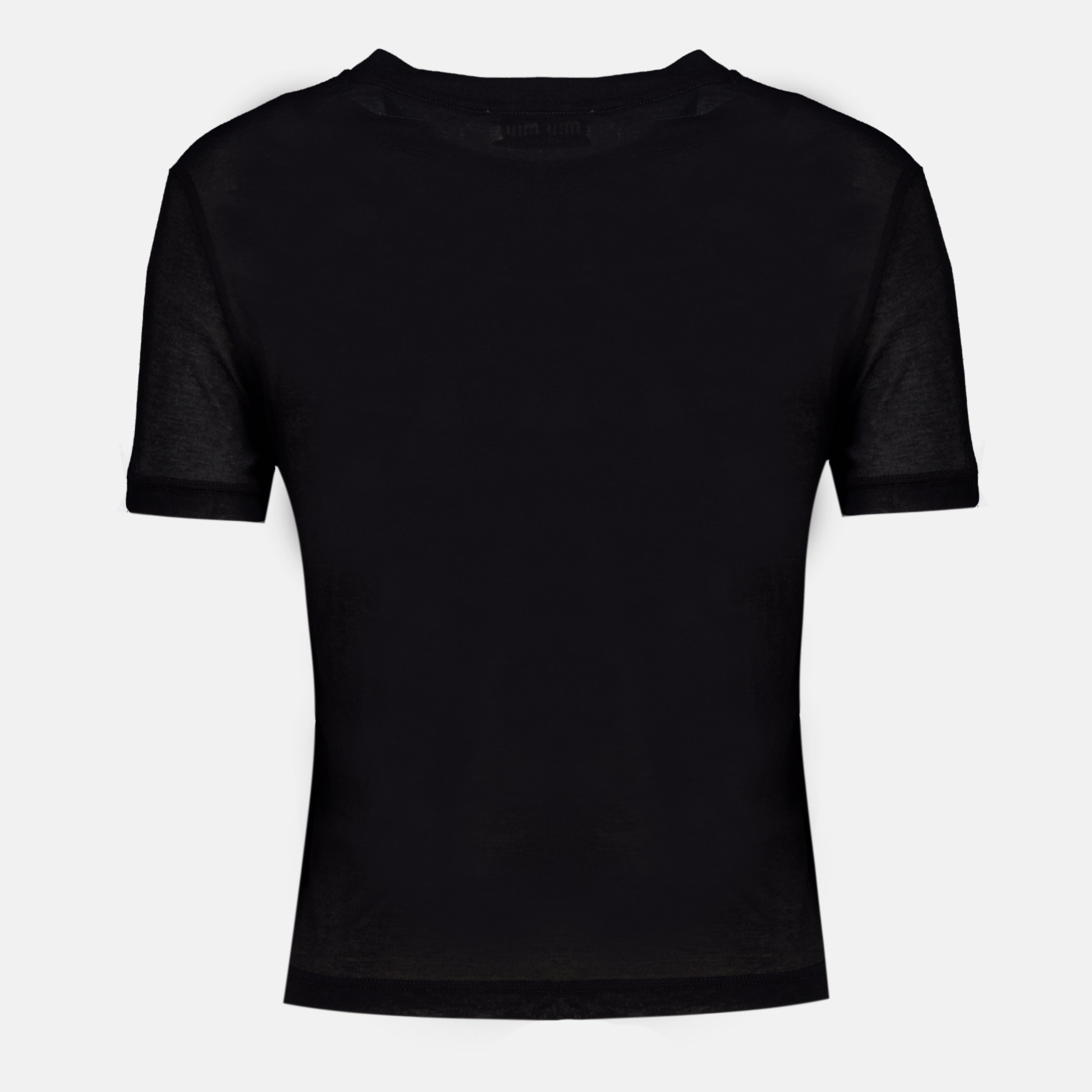 T-shirts Black Ribbed Jersey T-Shirt Miu Miu Noir Femme