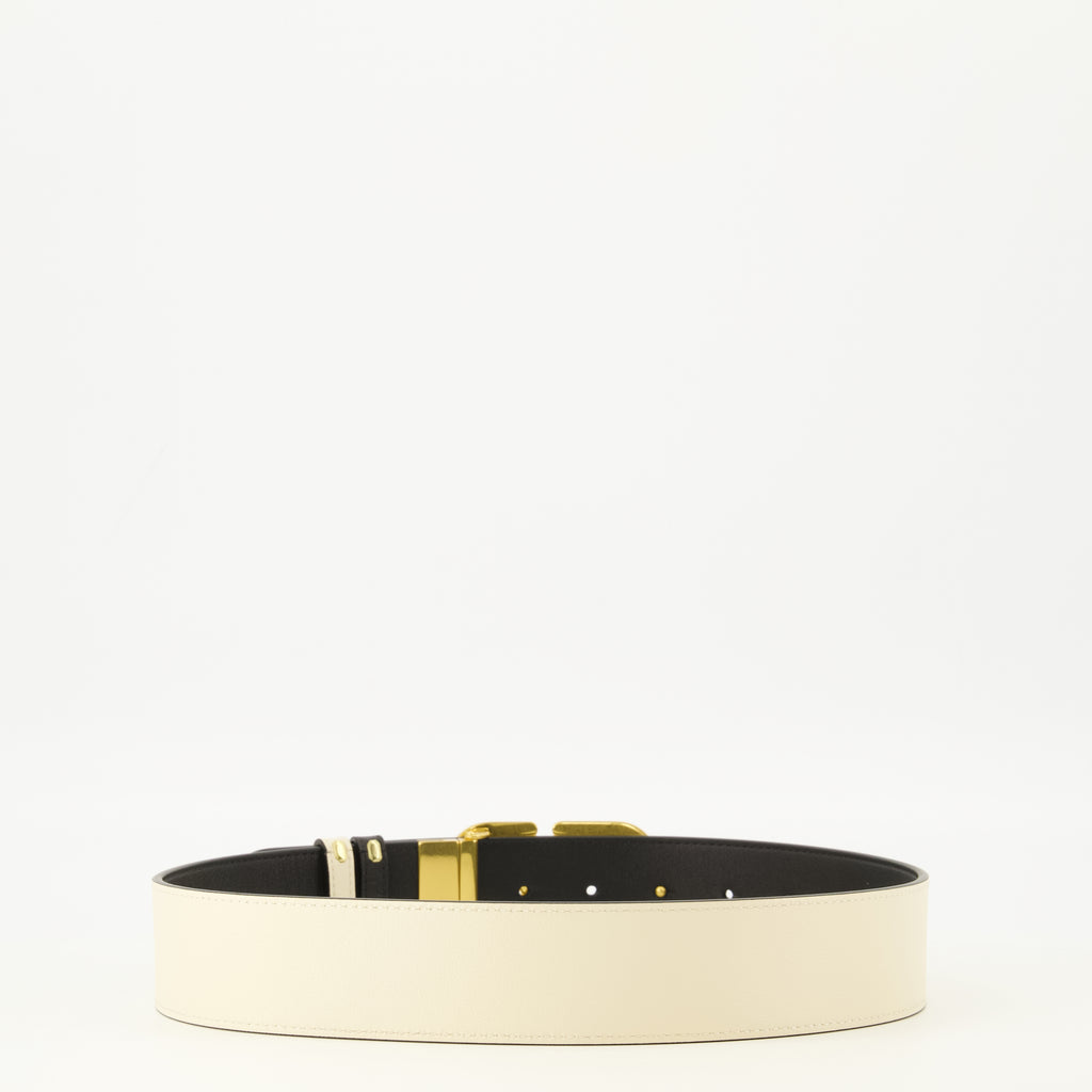Ceintures Reversible VLogo Belt White and Black 40 mm Valentino Garavani Blanc Femme