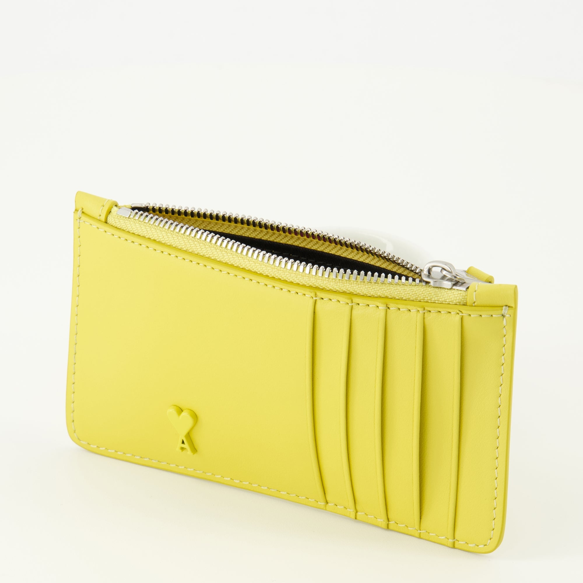 Image de l'article Portes-cartes zippé Ami de coeur jaune de la marque Ami PARIS pour Unisex - Saison Printemps-Été 2026 - Vue détaillée_2
