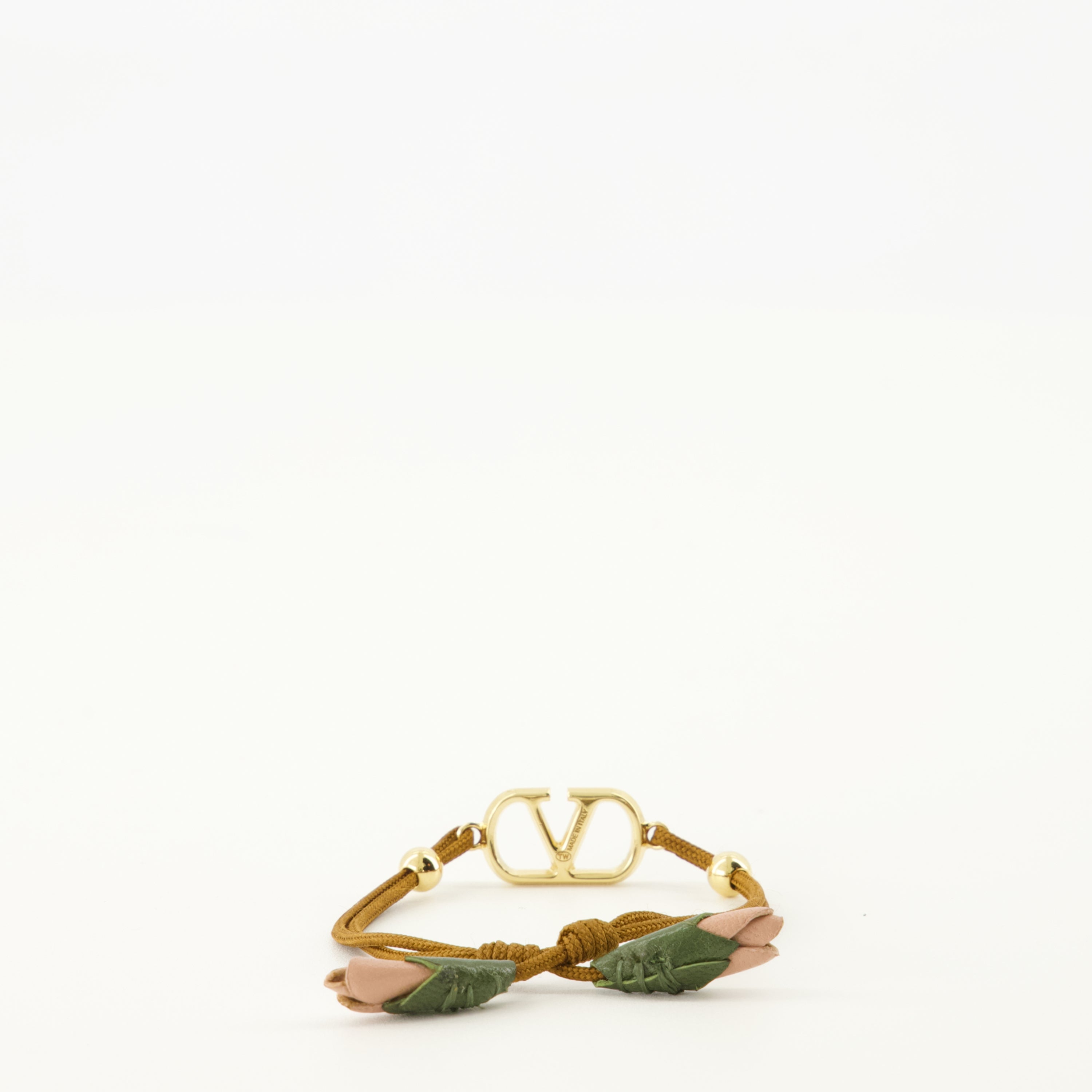 Image de l'article Bracelet Vlogo avec cordon marron de la marque Valentino Garavani pour Femme - Saison Printemps-Été 2026 - Vue de Dos