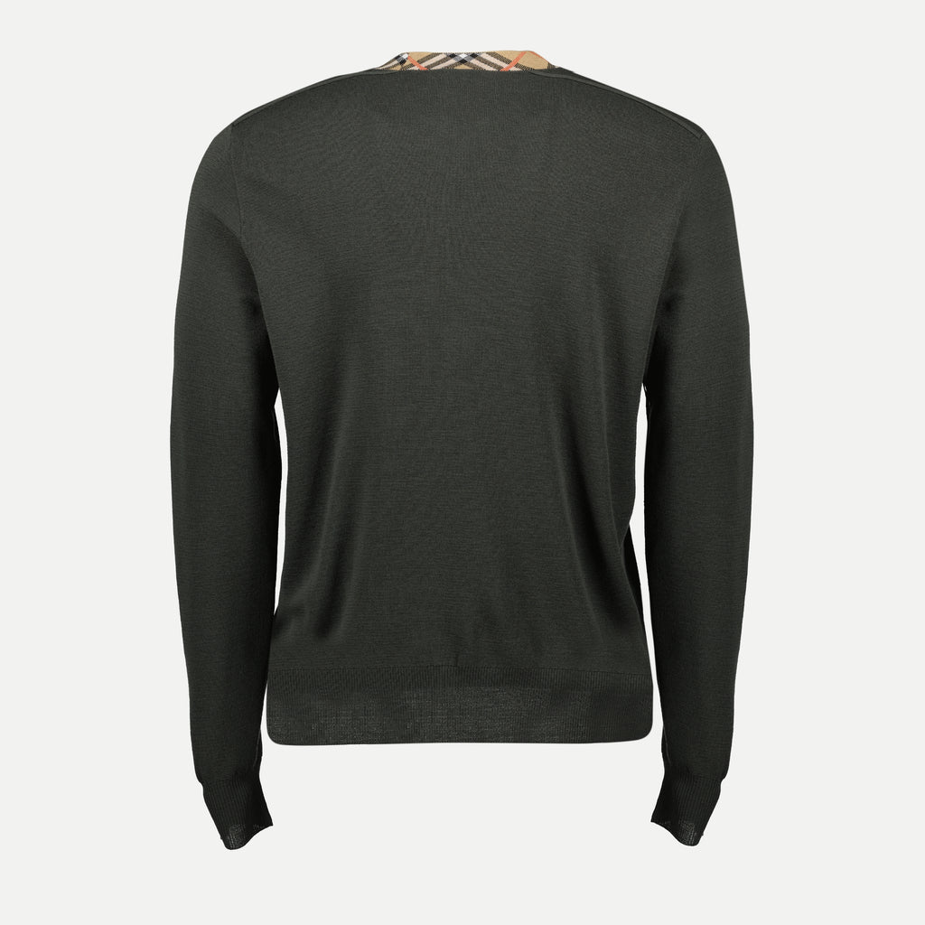 Maille Pulle en laine Burberry Kaki Homme