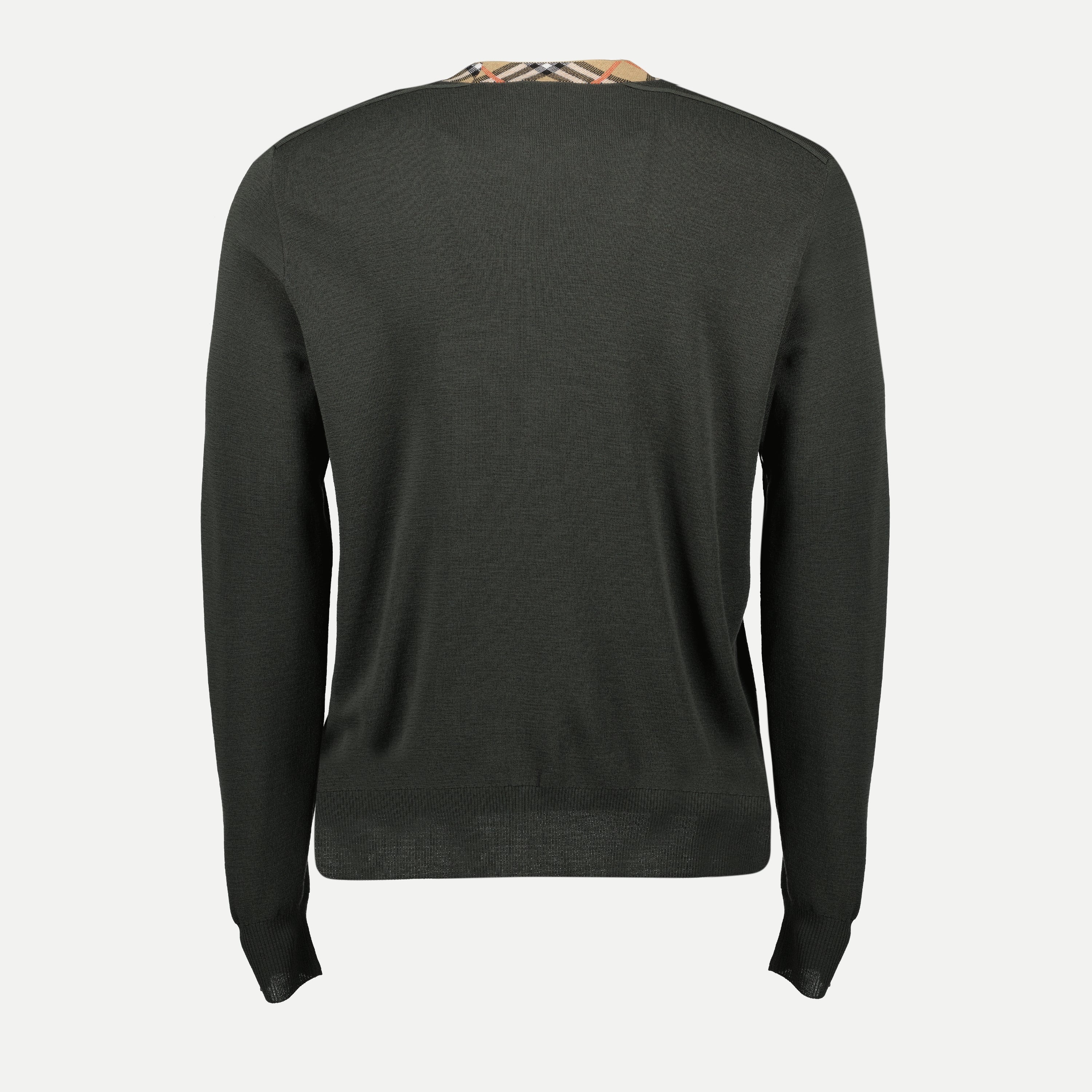 Maille Pulle en laine Burberry Kaki Homme