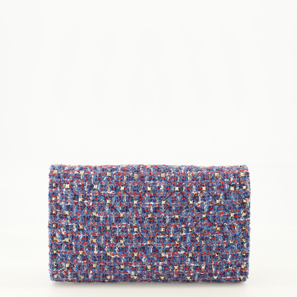 Sacs à main et épaule Rockstud Spike Tweed Pouch Valentino Garavani Violet Femme